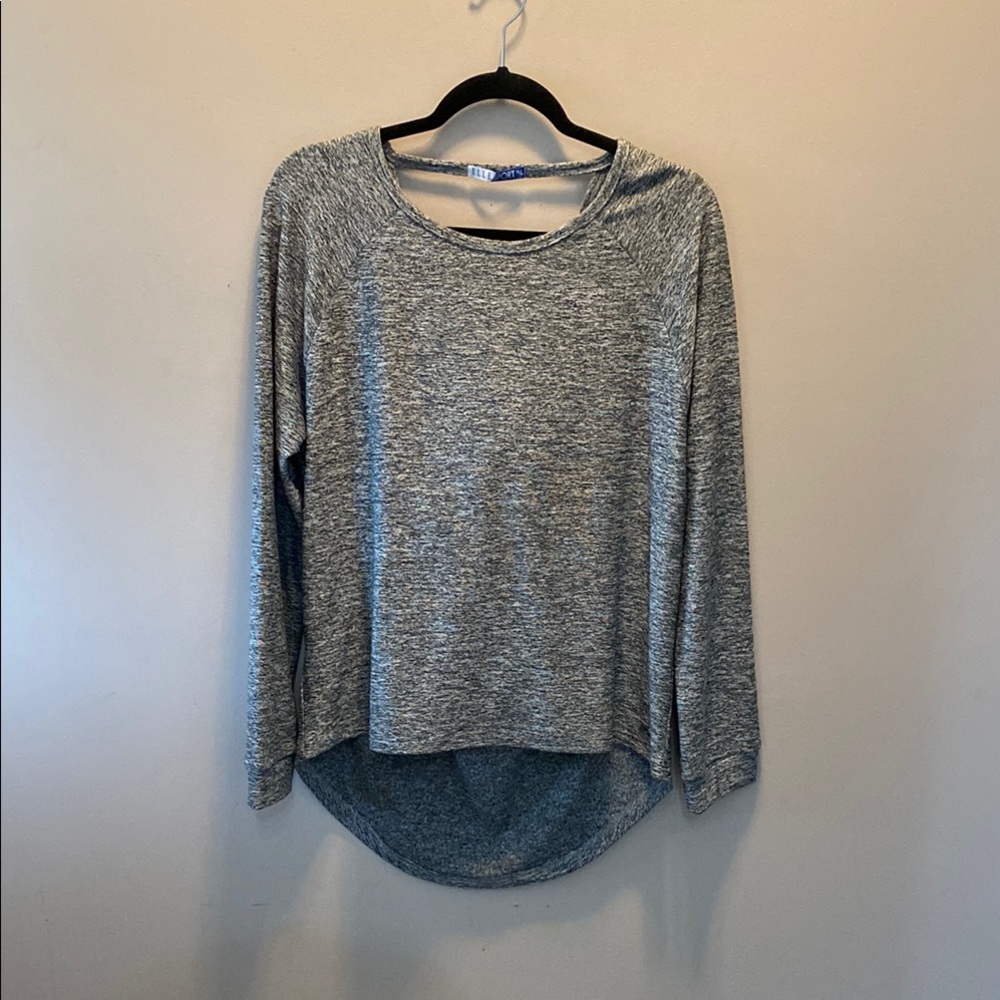 Elle Gray Asymmetrical Light Sweatshirt with Relaxed Fit
